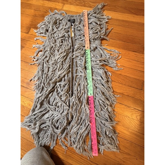 MM Couture by Miss Me Gray Fringe Longline Sweater Vest NWT Size Large - Picture 10 of 10